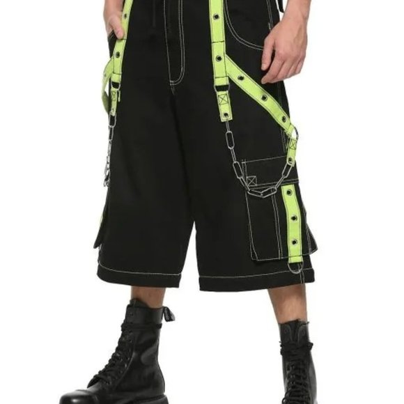 Gothic Men's Handmade Bondage 4 Pocket Dead Thread Trouser Punk Rock Black Orange Pant